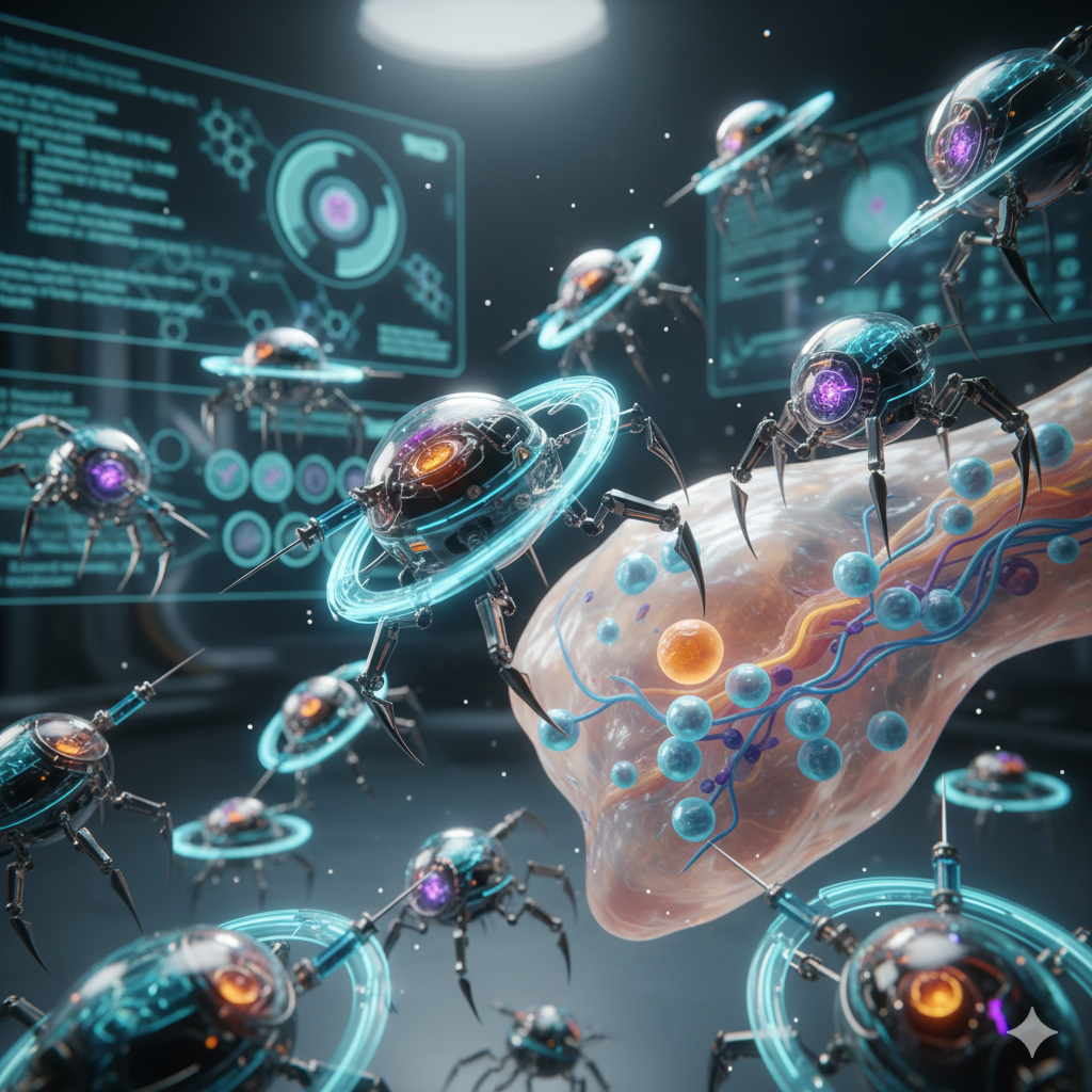 Nanobots navigating living tissue
